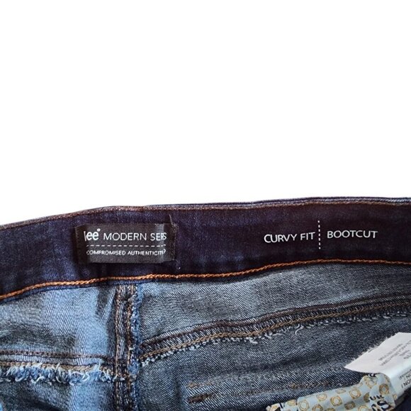 Lee Modern 3404770 Series Curvy Fit Bootcut Jeans Blue Stretch Womens Size 16/S - Picture 5 of 7